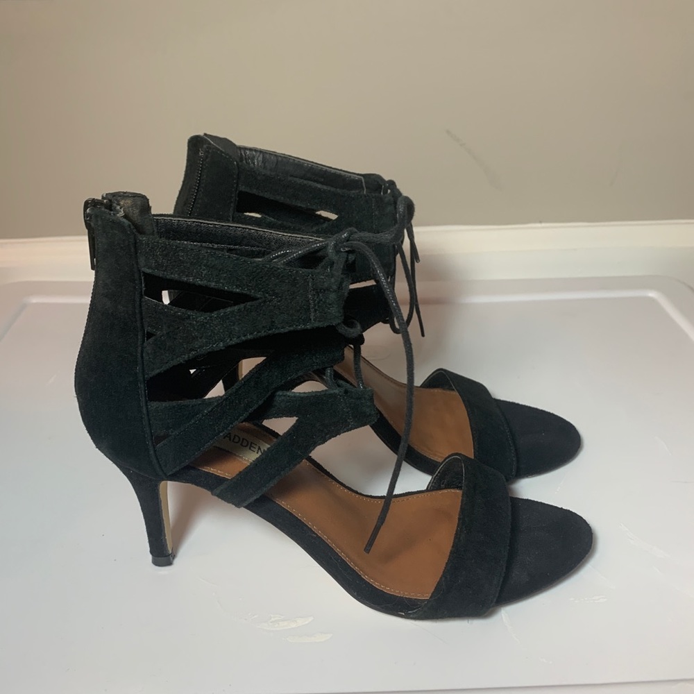 Steve Madden Frankii black suede lace up heel - Picture 4 of 4